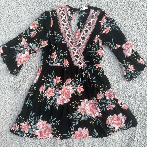 Billabong Black Floral Dress - Picture 3 of 5